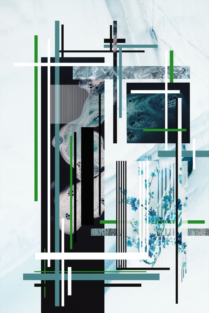 Modern Blue Geometry by Pelin Atilla — canvas wall art