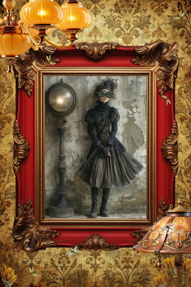 Steampunk Girl Portrait by Sue Skellern — canvas wall art