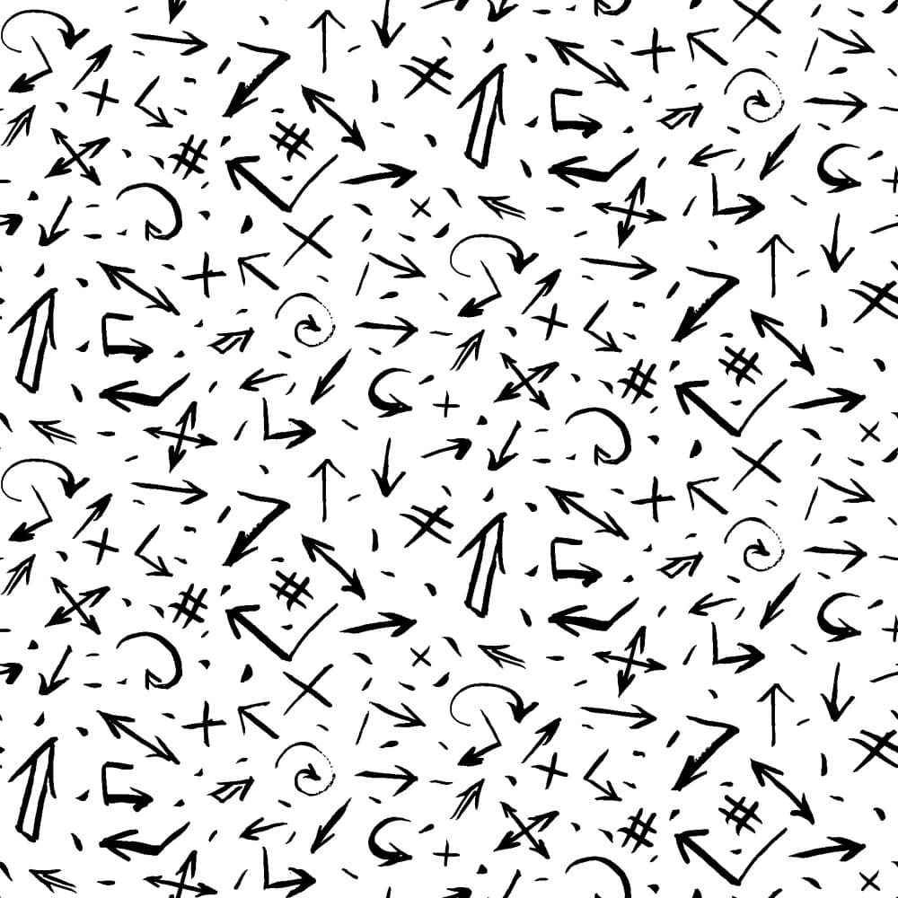 Chaotic Arrow Doodles by Marika Barsrsind β canvas wall art