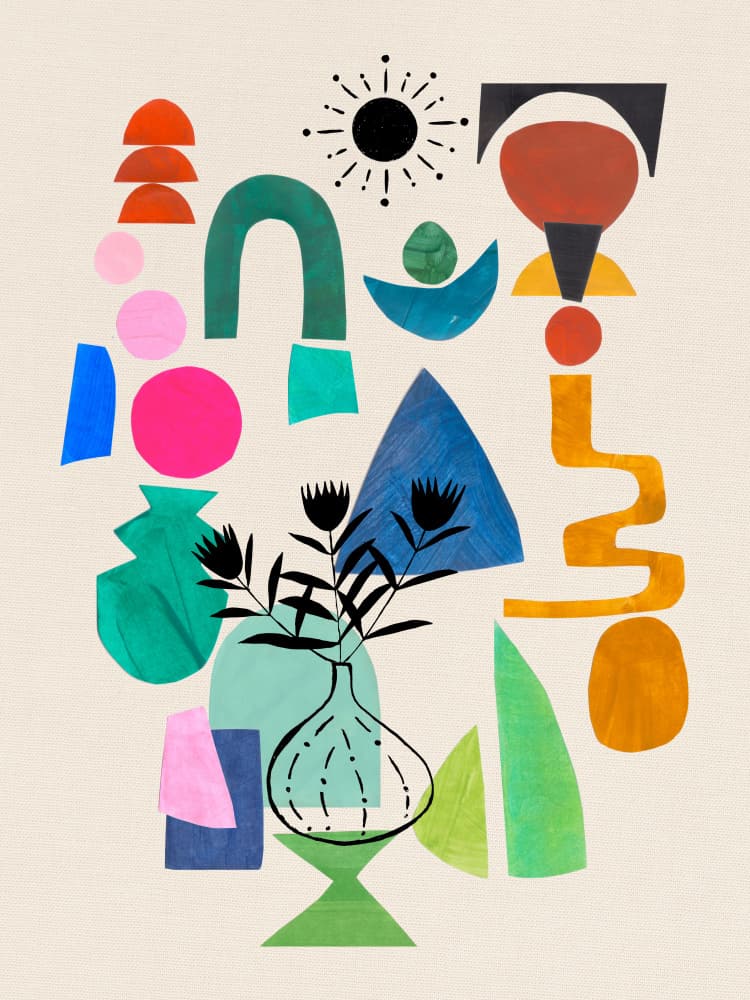 Vibrant Abstract Forms by Ejaaz Haniff — canvas wall art