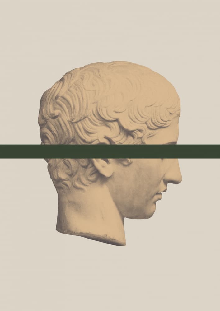 Classical Head with Line by Talitha McQueen — canvas wall art