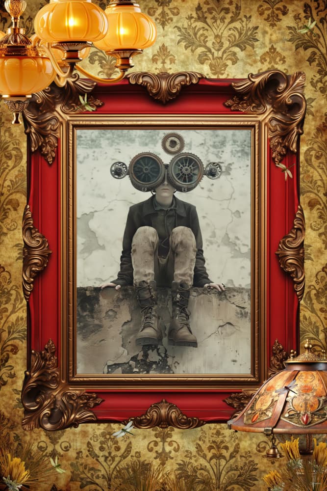 Mysterious Steampunk Figure by Sue Skellern — canvas wall art