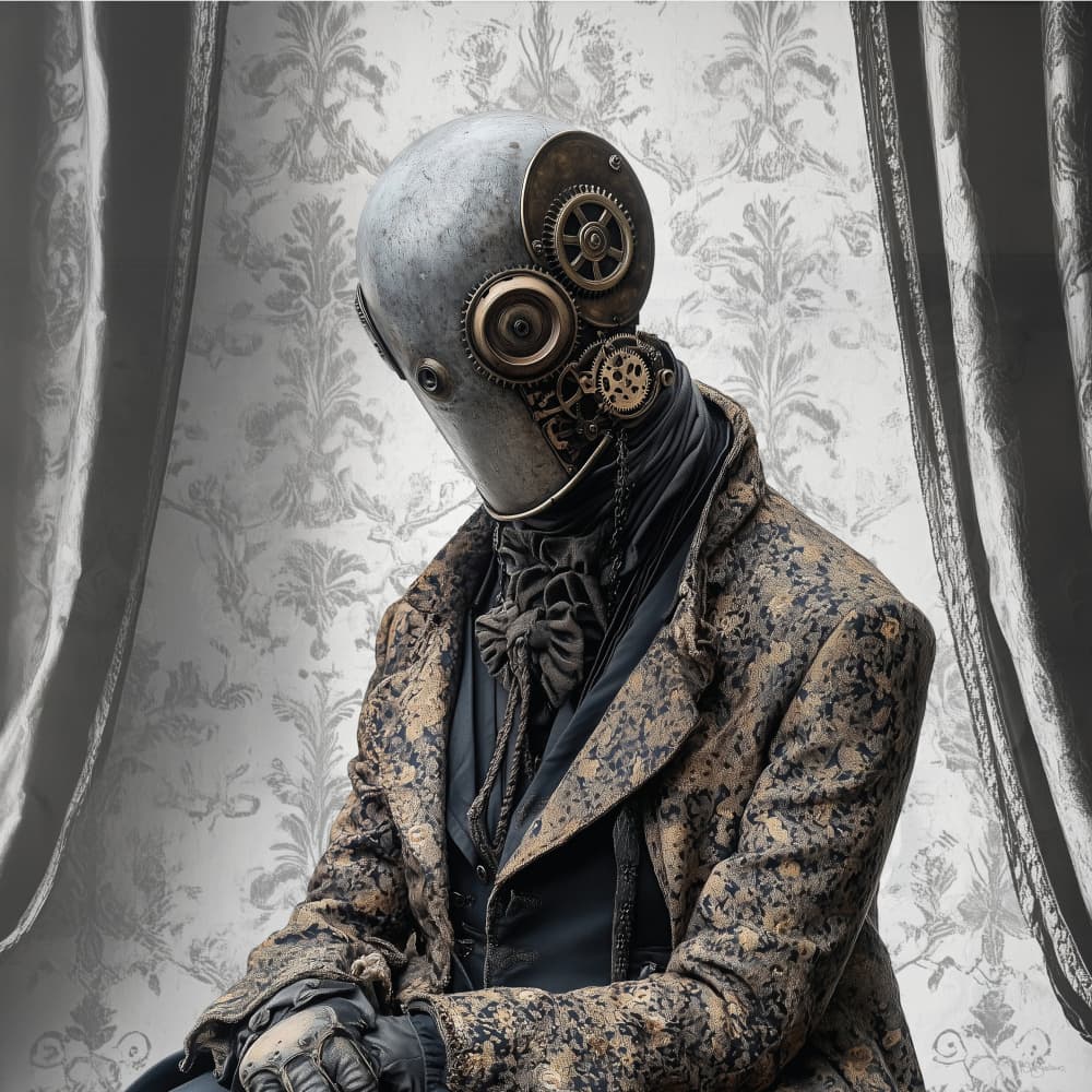 Elegant Steampunk Robot by Sue Skellern — canvas wall art