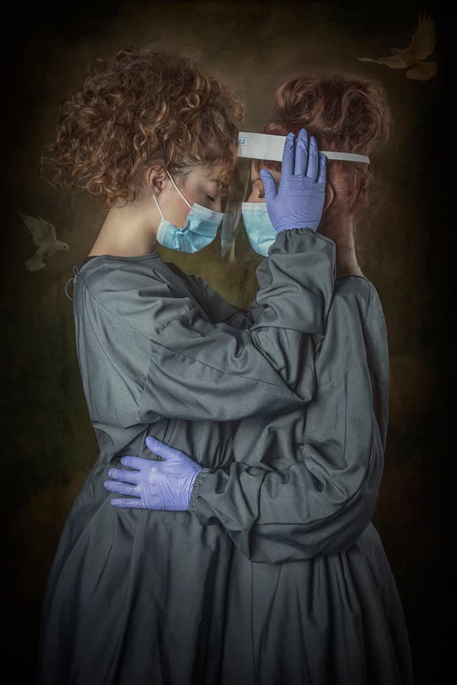 Healthcare Frontline Embrace by Carola Kayen-Mouthaan — canvas wall art
