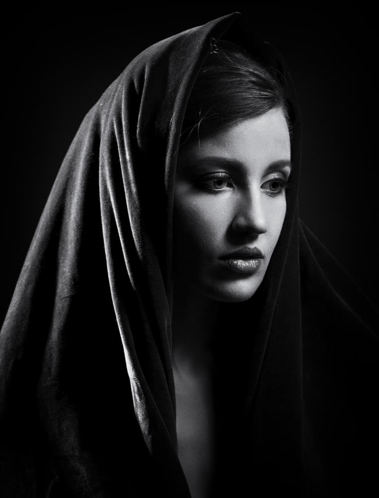 Pensive Veiled Woman by James Yang — canvas wall art