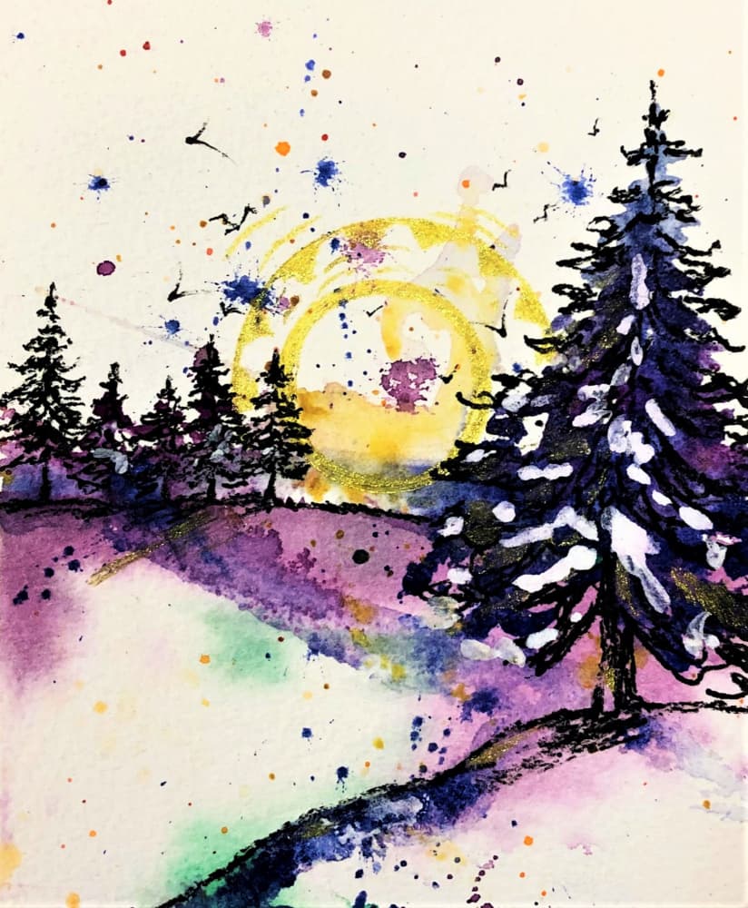 Snowy Forest Glow by Anda Bieza — canvas wall art