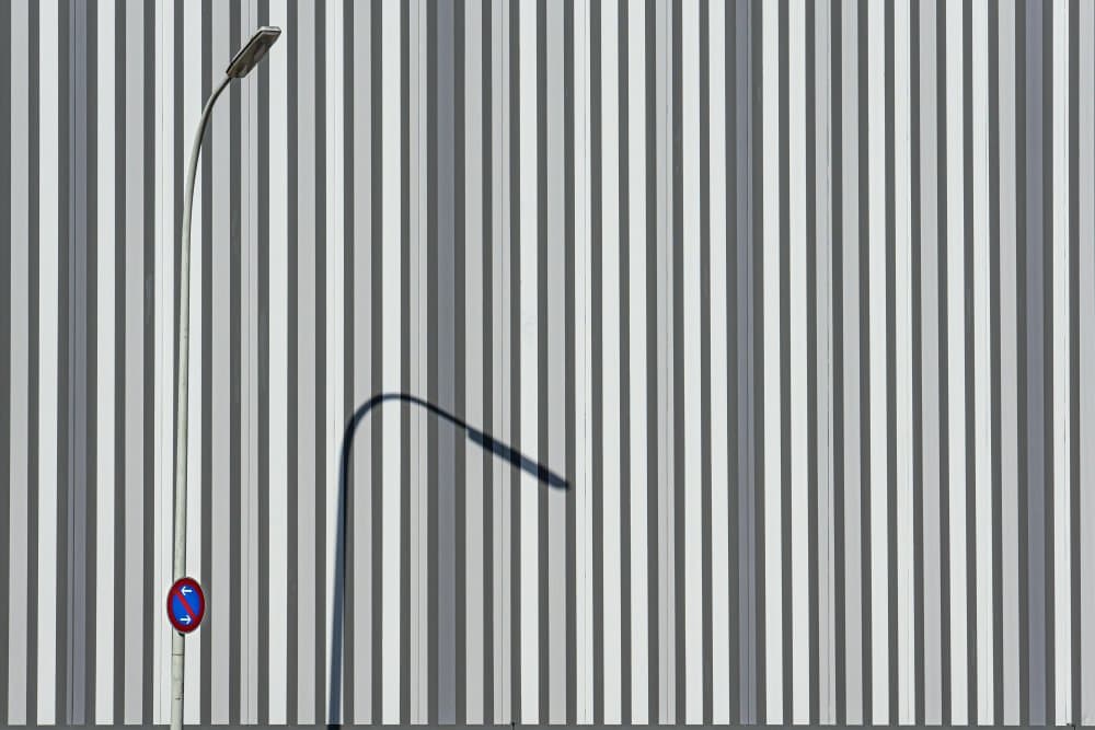 Street Lamp Shadow Lines by Stephan Rückert — canvas wall art