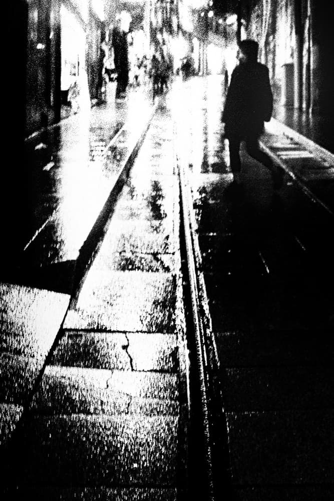Rainy City Night Walk by Paulo Abrantes — canvas wall art