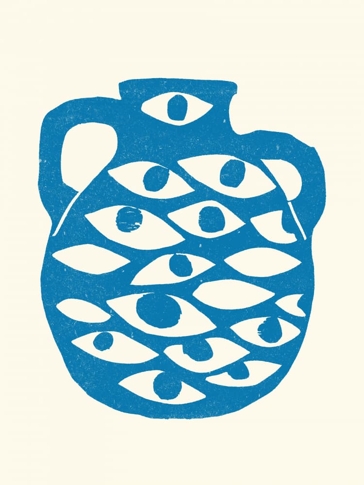 Blue Eyes Vessel by The Printable Studio — canvas wall art