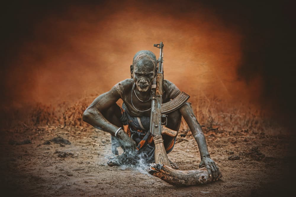 African Tribal Warrior by Svetlin Yosifov — canvas wall art