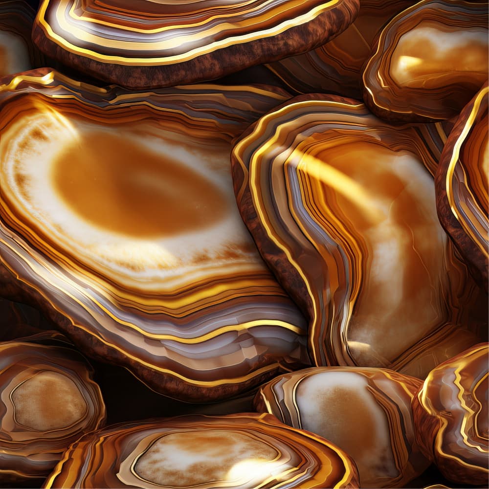 Golden Agate Layers by Bilge Paksoylu — canvas wall art