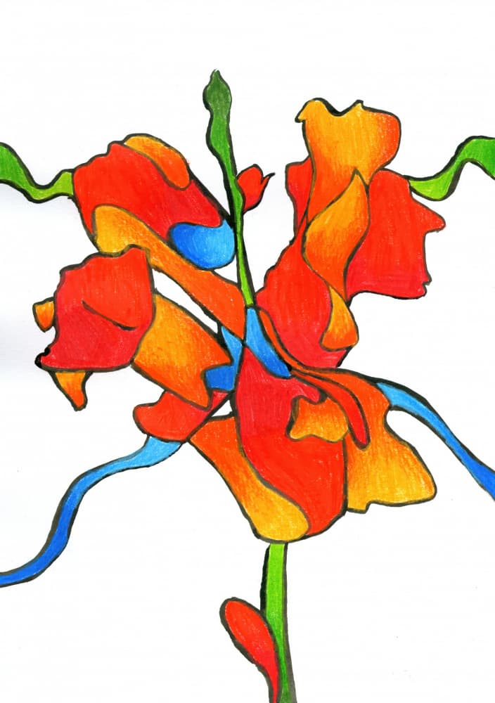 Vibrant Abstract Flower by Kulik — canvas wall art