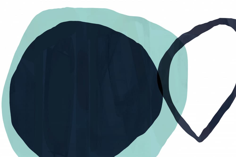 Overlapping Teal Blue by cartissi — canvas wall art