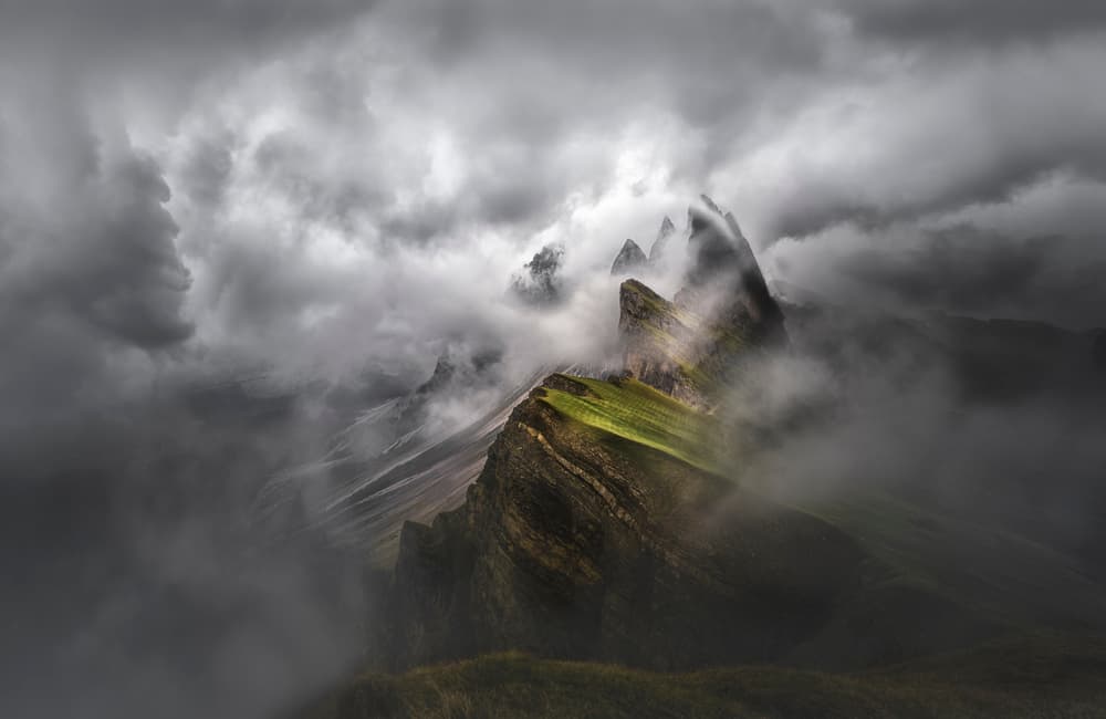 Misty Mountain Peaks by Larry Deng APA — canvas wall art