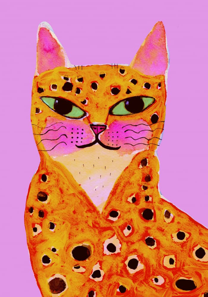 Vibrant Spotted Cat by Sharyn Bursic — canvas wall art
