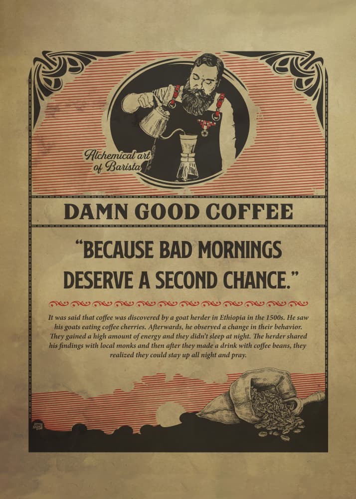 Damn Good Coffee Art by Dion Gem — canvas wall art