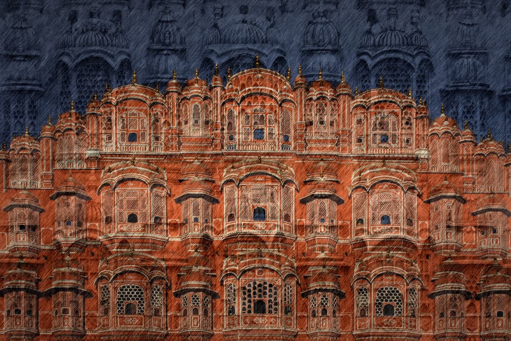 Pink City Hawa Mahal by Hans-Wolfgang Hawerkamp — canvas wall art