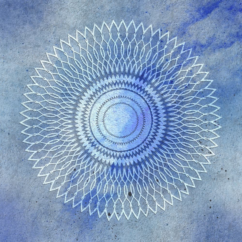 Blue Watercolor Mandala by Martina — canvas wall art