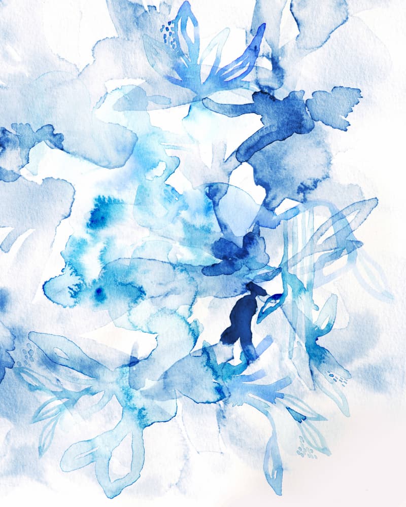 Dreamy Blue Florals by Gemma Bardot — canvas wall art