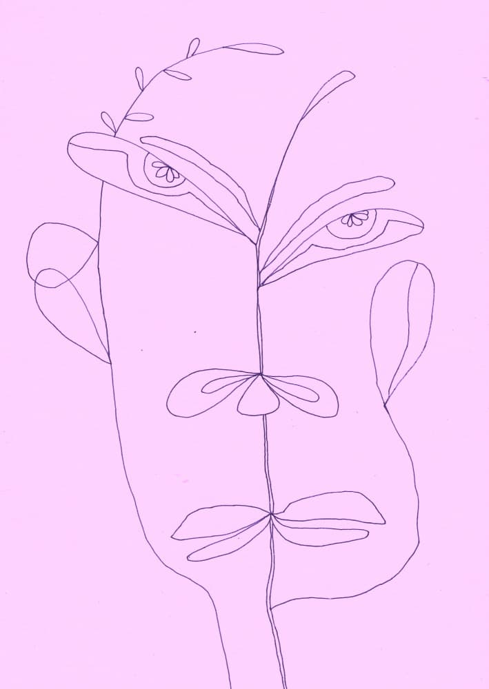 Organic Line Portrait by Santhosh ch — canvas wall art