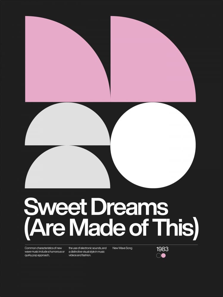 Eighties Music Geometry by David Vineïs — canvas wall art