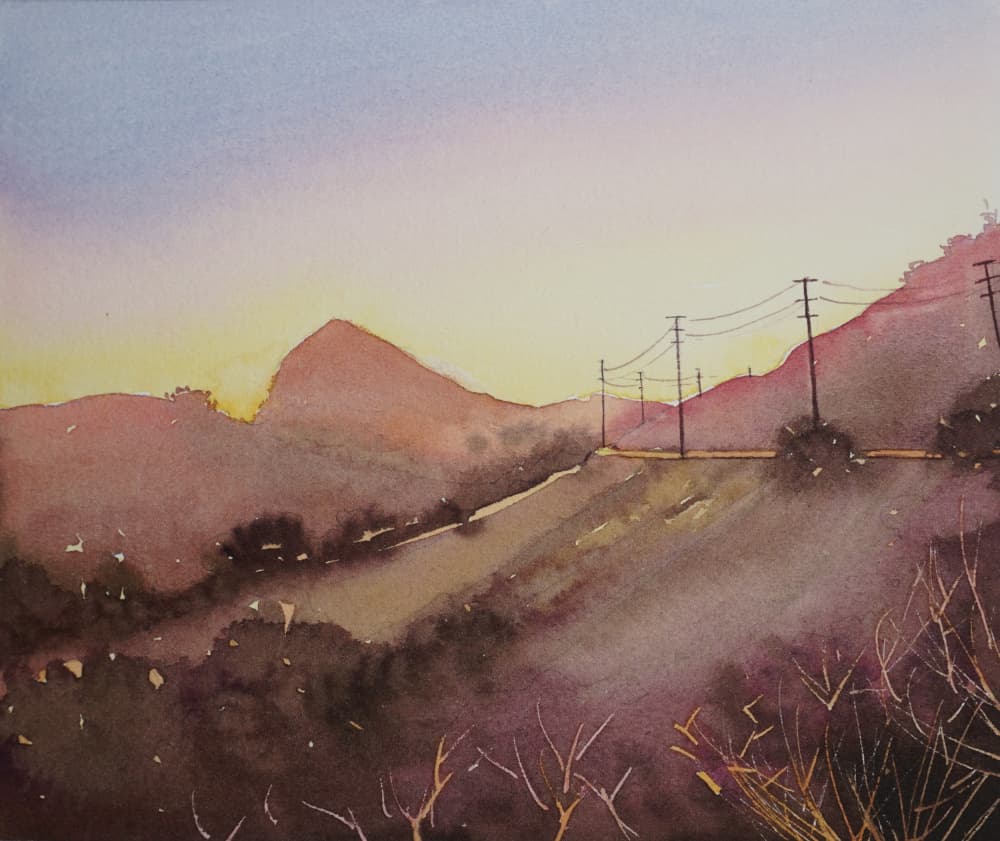 Warm Mountain Sunset by Luisa Millicent — canvas wall art