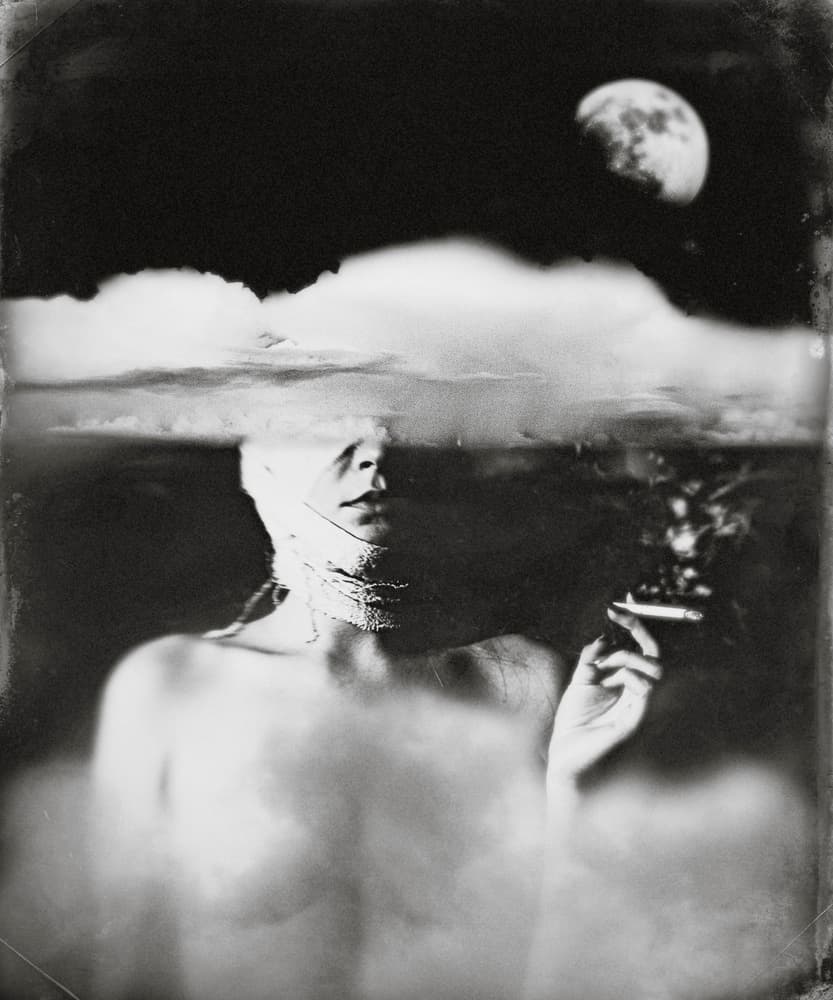 Surreal Night Contemplation by Bogdan Bouşcă — canvas wall art