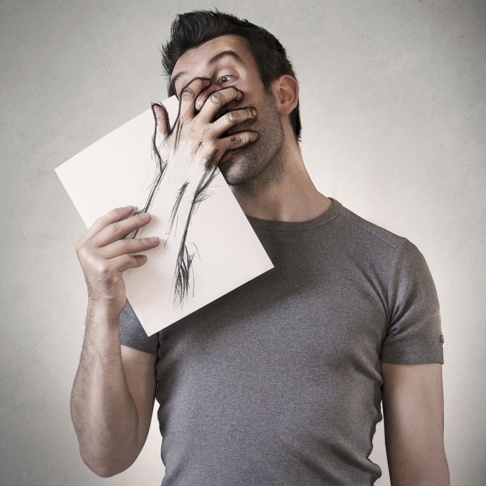 Drawn Hand Illusion by Sebastien DEL GROSSO — canvas wall art