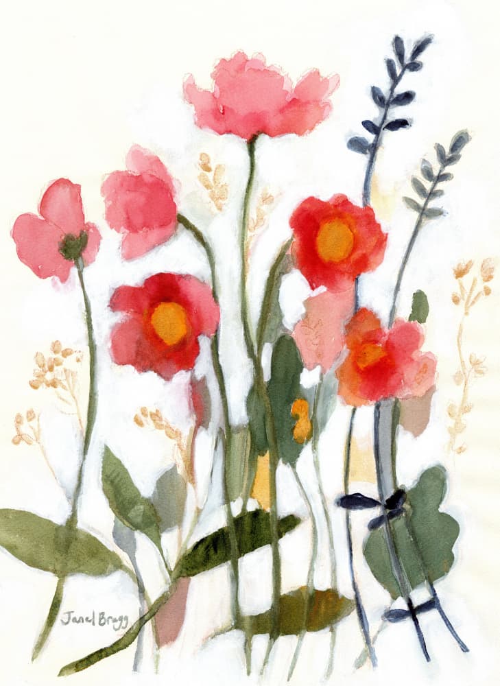Painterly Garden Blooms by Janel Bragg — canvas wall art