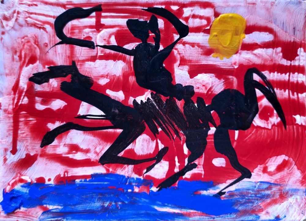 Primal Rider Battle by Kanat Ibragimov — canvas wall art
