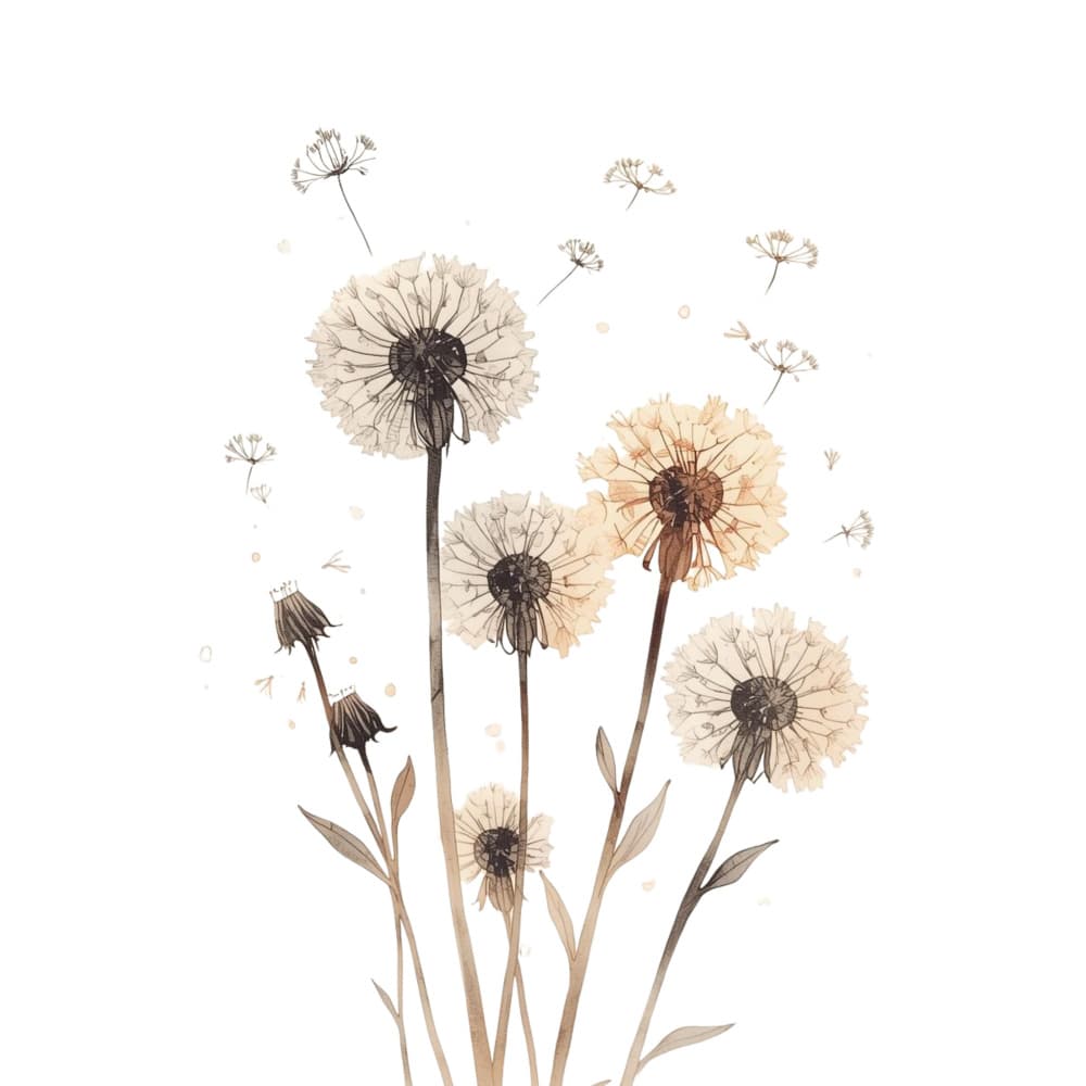 Blowing Dandelion Seeds by Ohkimiko — canvas wall art