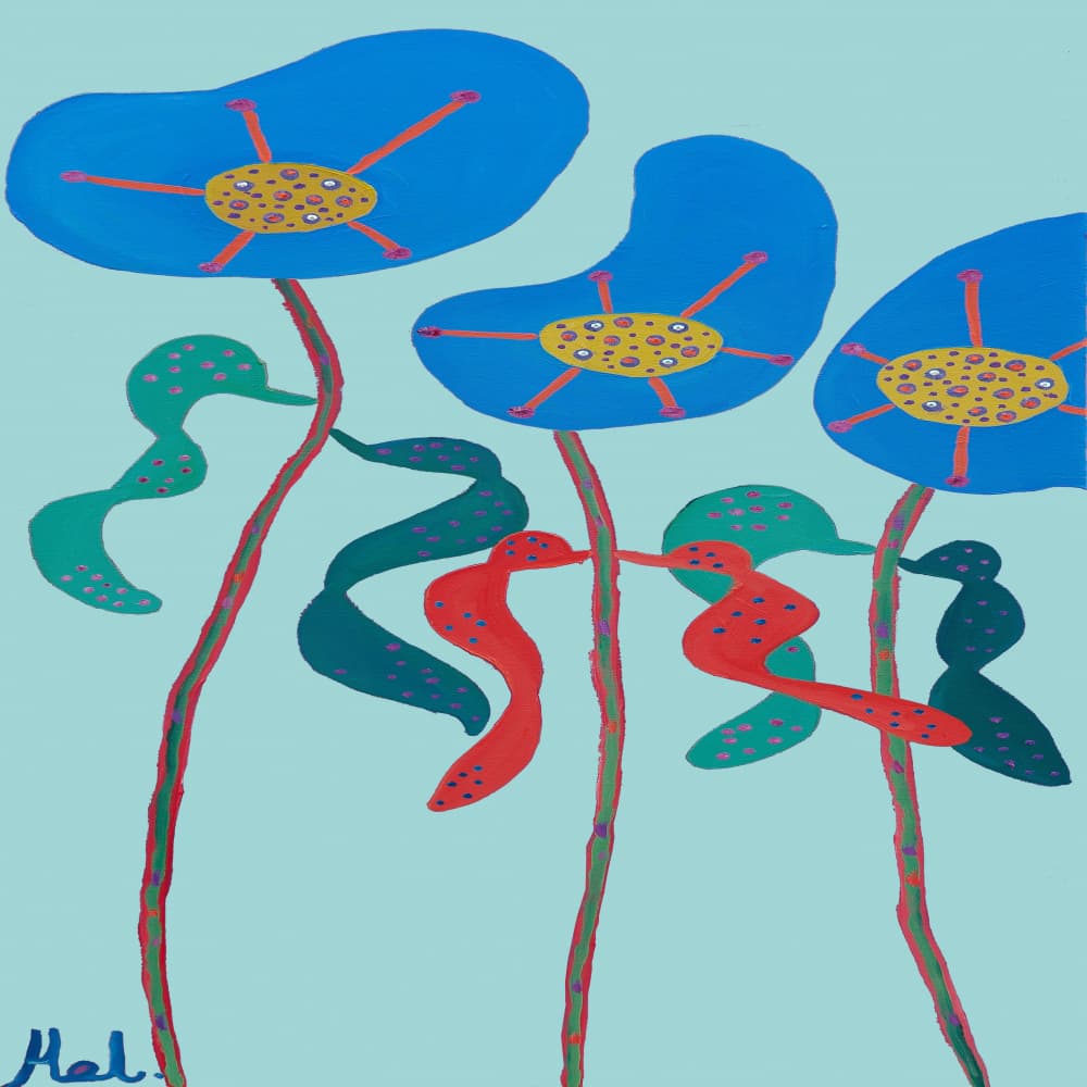 Vibrant Abstract Flowers by Helen Joynson — canvas wall art