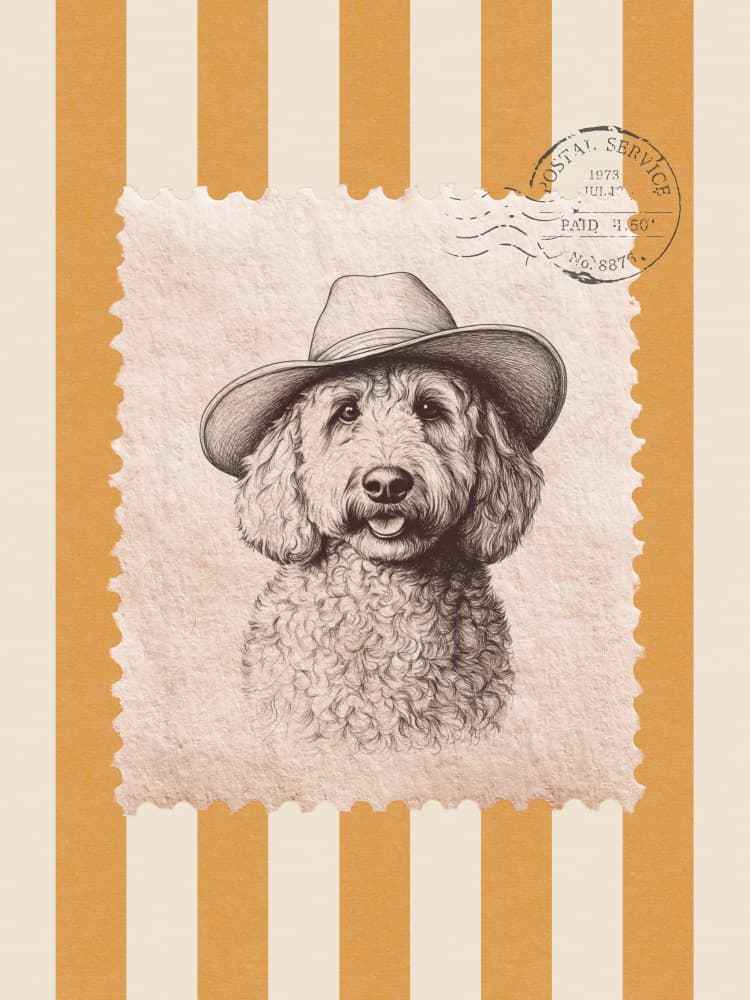 Cowboy Dog Portrait by Jolly and Dash — canvas wall art