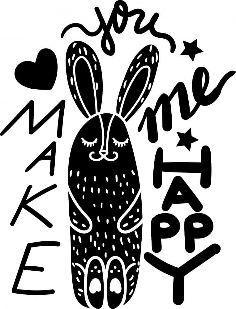 You Make Me Happy Bunny by Marika Barsrsind β canvas wall art