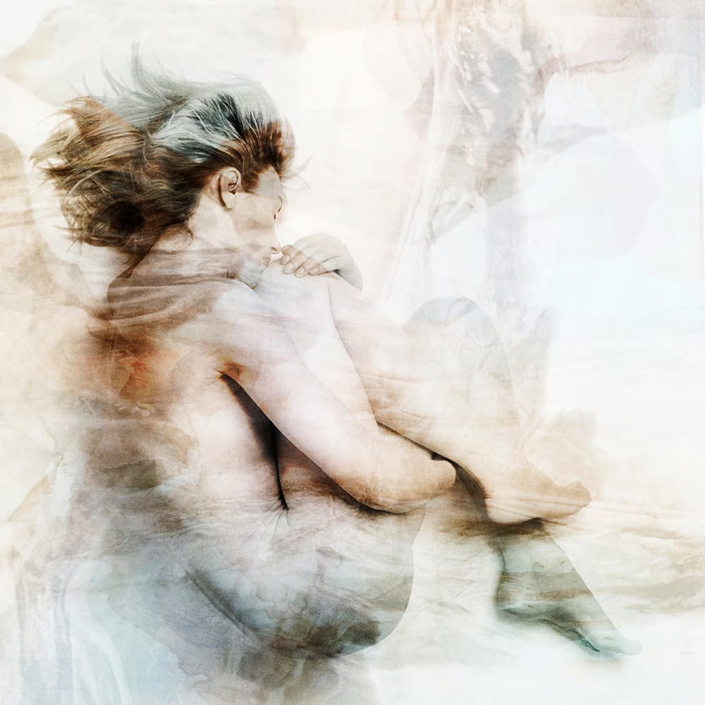 Ethereal Woman Sitting by miriana — canvas wall art