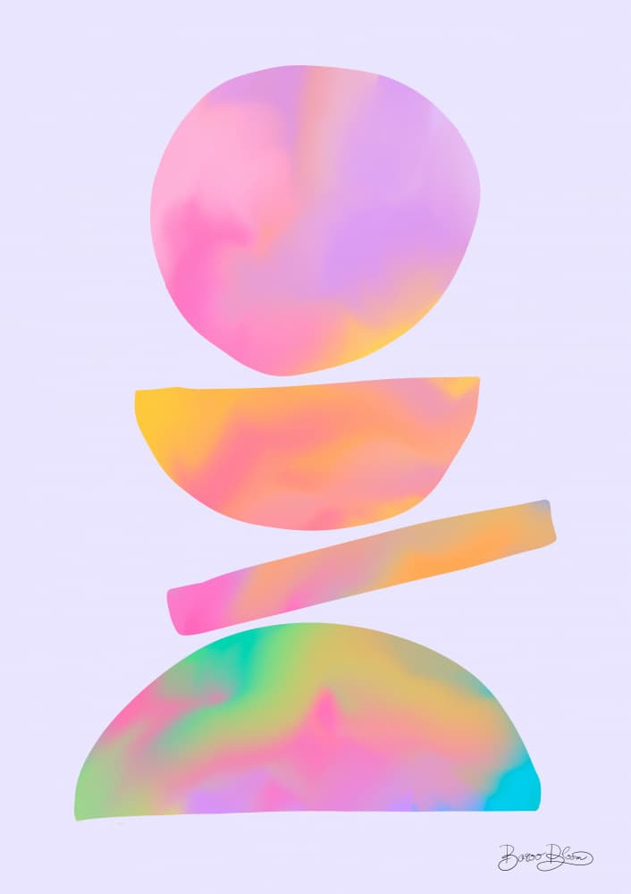 Pastel Fluid Shapes by Baroo Bloom — canvas wall art