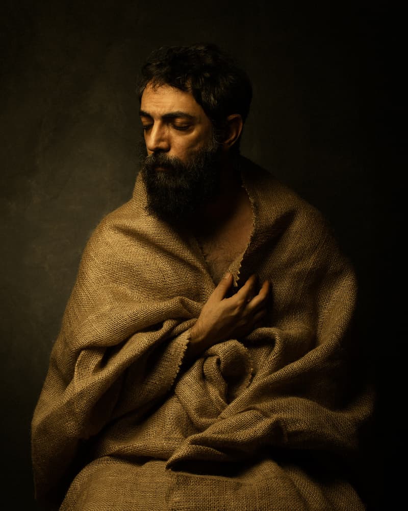 Contemplative Bearded Man by Mehdi Mokhtari — canvas wall art