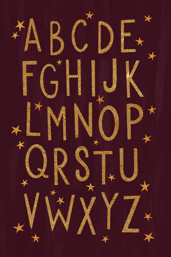 Sparkling Gold Alphabet by EMELIEmaria — canvas wall art