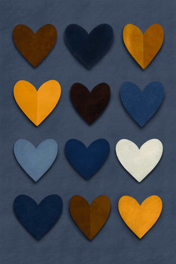 Colorful Hearts Palette by EMELIEmaria — canvas wall art