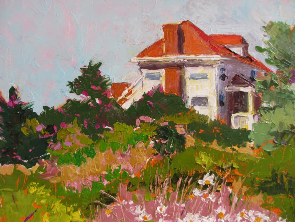 Colorful Garden House by Maxine Shore — canvas wall art