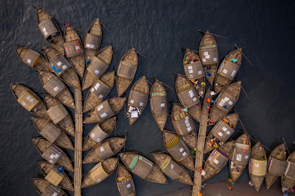 Aerial Floating Market by Azim Khan Ronnie — canvas wall art