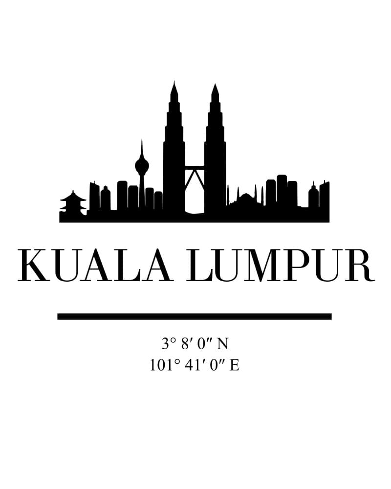 Kuala Lumpur City Silhouette by Emiliano Deificus — canvas wall art