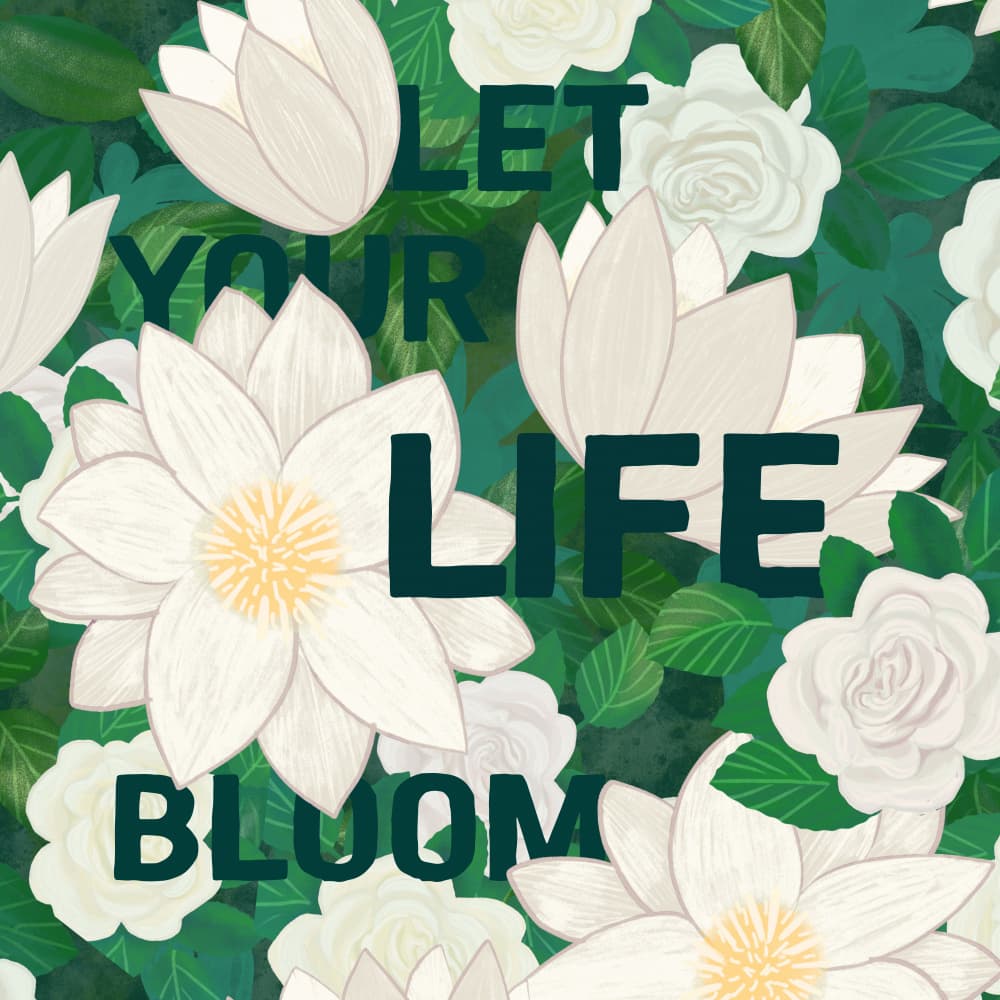 Let Your Life Bloom by EMELIEmaria — canvas wall art