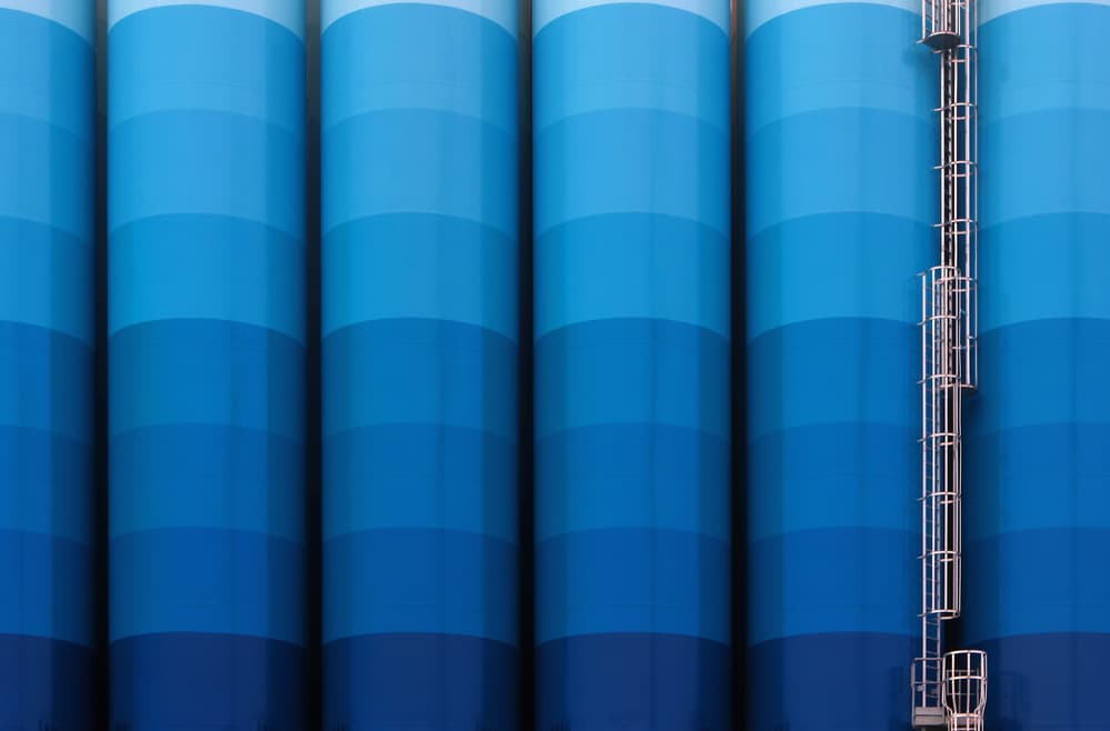 Blue Industrial Gradient by Hans-Wolfgang Hawerkamp — canvas wall art