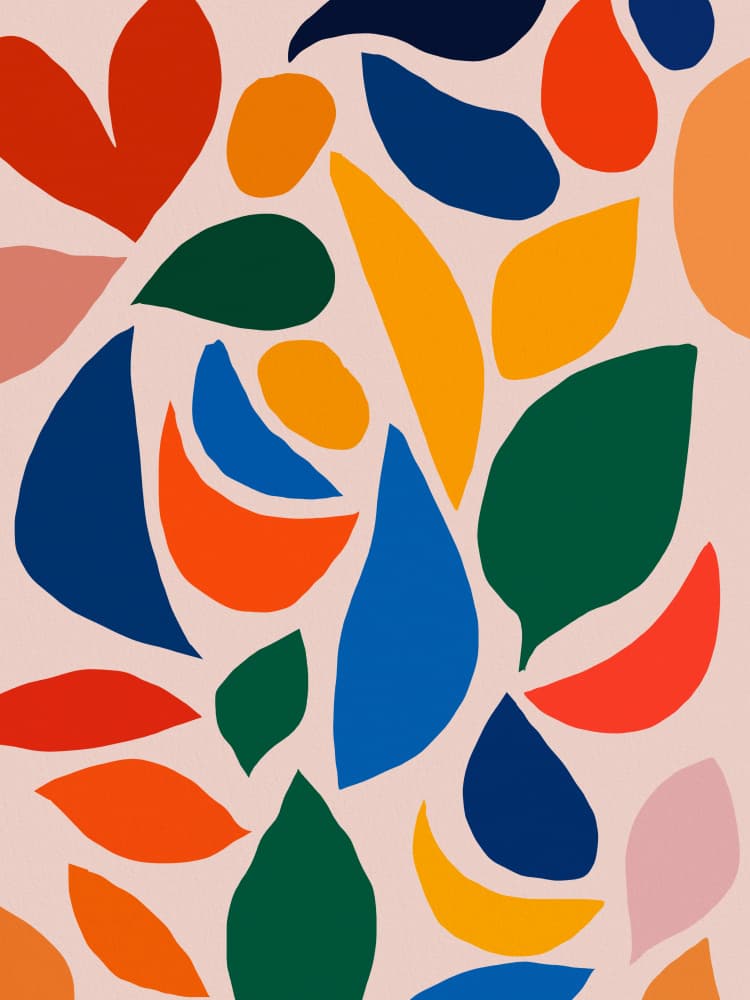 Colorful Abstract Leaves by Little Dean — canvas wall art