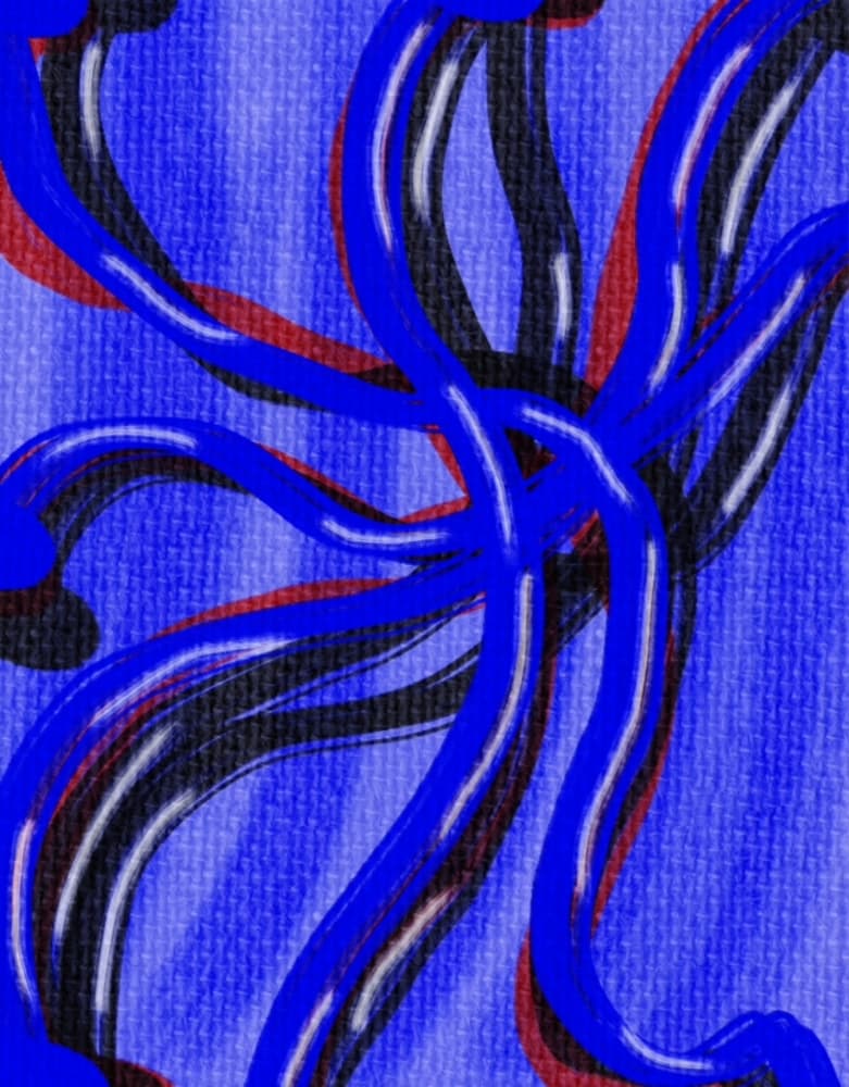 Dynamic Blue Abstract Lines by Temitope Ogunwale — canvas wall art