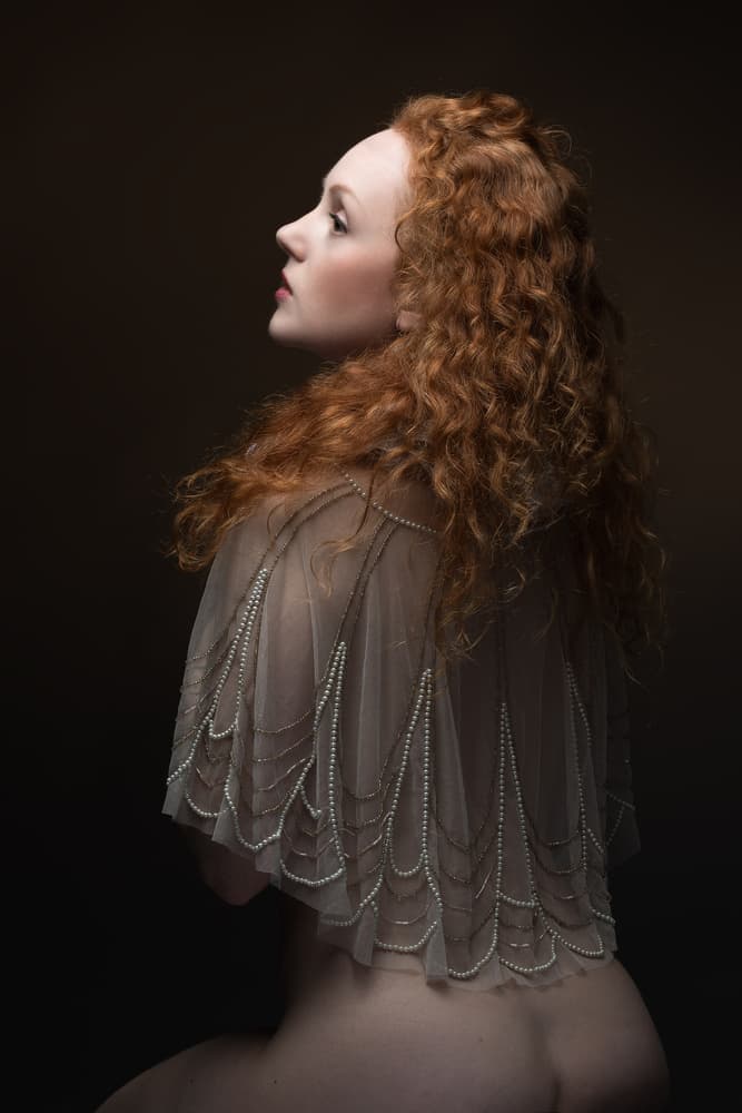 Elegant Redhead Profile by Jan Slotboom — canvas wall art