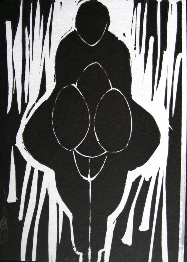 Expressive Black White Figure by Doris Schmitz — canvas wall art