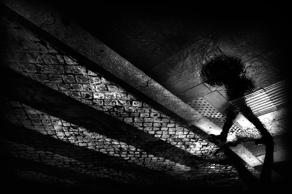 Shadow on the Stairs by Antonio Grambone — canvas wall art