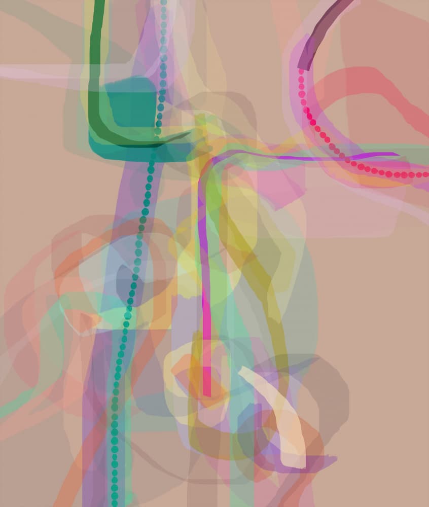 Colorful Abstract Layers by Pelin Atilla — canvas wall art